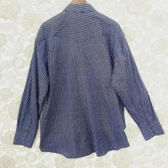 Roper‎ Button down Long sleeve Black Snap Button Pattern Men's Dress Shirt XL - Picture 2 of 7